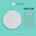 Small square embossed round cotton pad